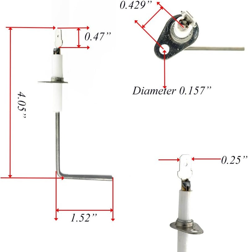 HOSAILAY REPLACEMENTS 62-23543-01 Furnace Flame Sensor Rod Replacements for Rheem, Ruud, WeatherKing, Thermal Zone, DuroGuard Furnaces, Replace Part Codes 62-23543-01,62-23543-02,62-23543-03 and 62-23543-04. - Image 5